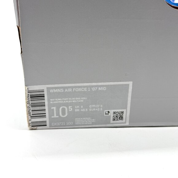 Nike Womens Air Force 1 Mid Shoes Sz 10.5 Military Blue Doll New DX3721-100 - Picture 11 of 12